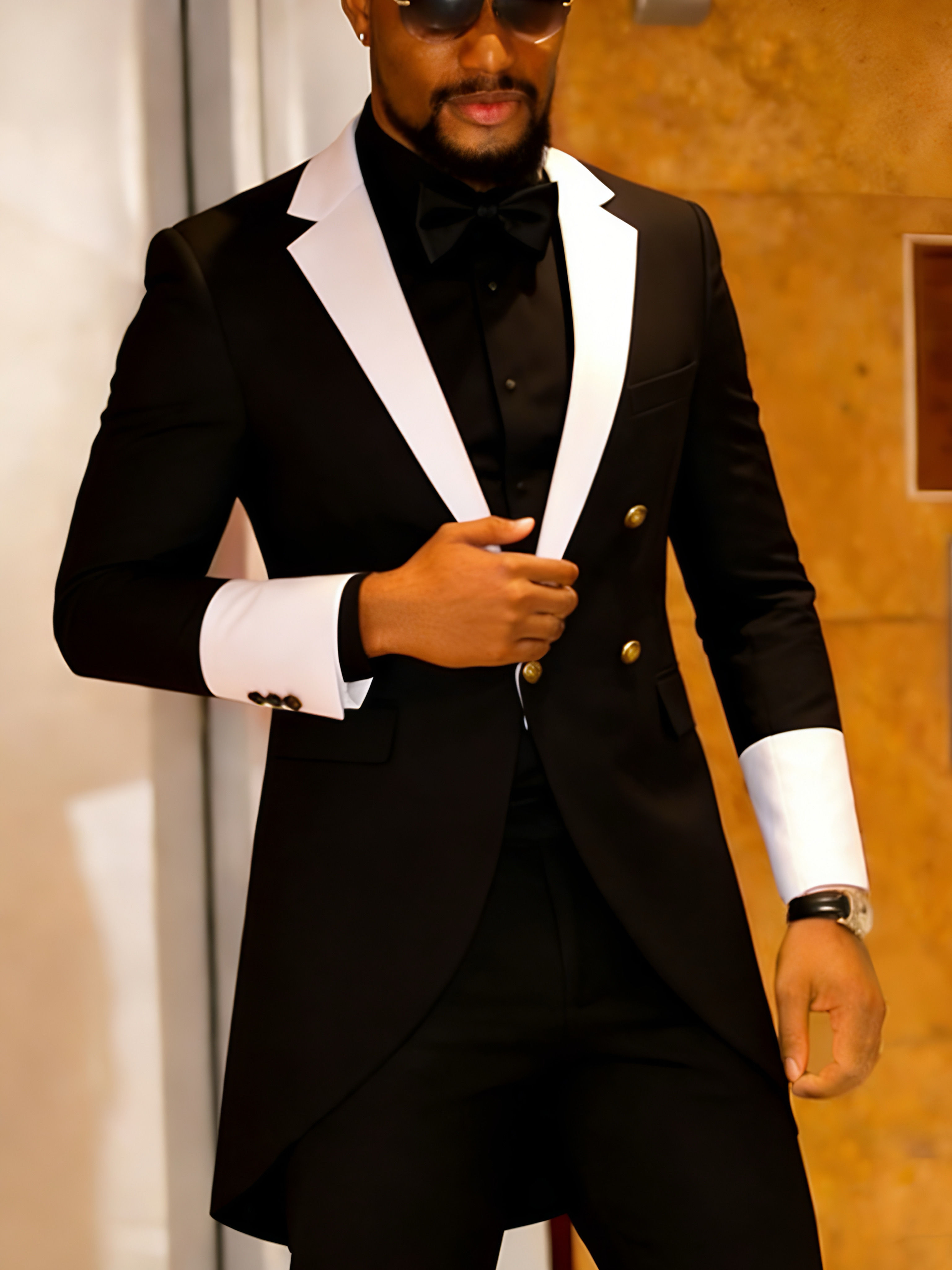 Men's Tailcoat Suits 2 Piece | Slim Fit |Double-breasted Swallow Tail Coat for P