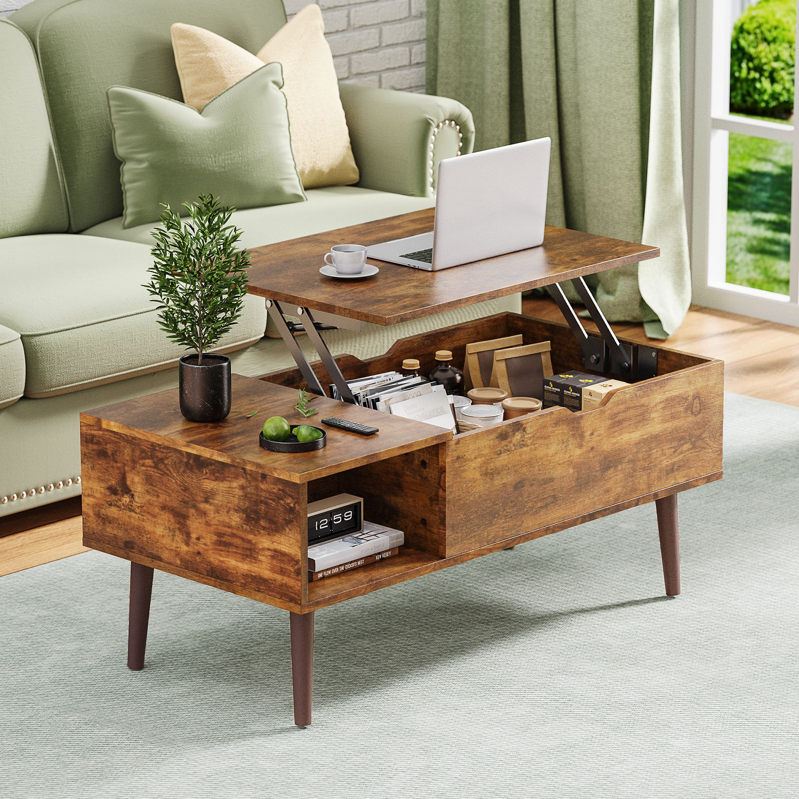 Wood Living Room Lift Top Coffee Tables