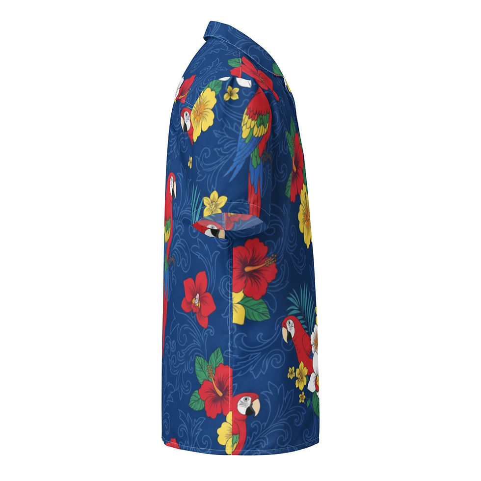 Thumbnail: Blue Aloha Print 2 Unisex Button Shirt