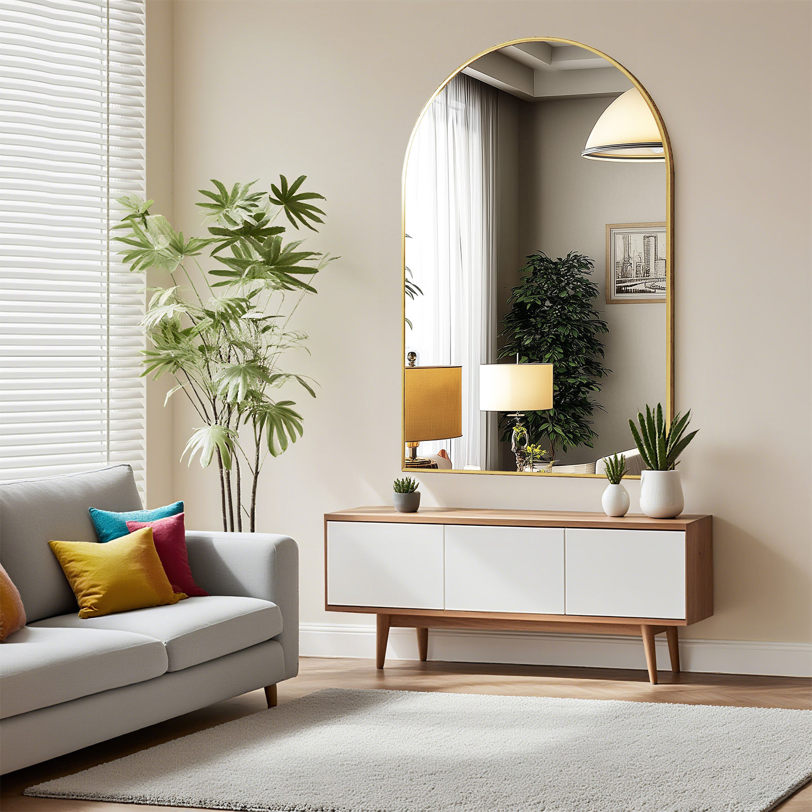 Arched Metal Framed Bathroom Mirrors