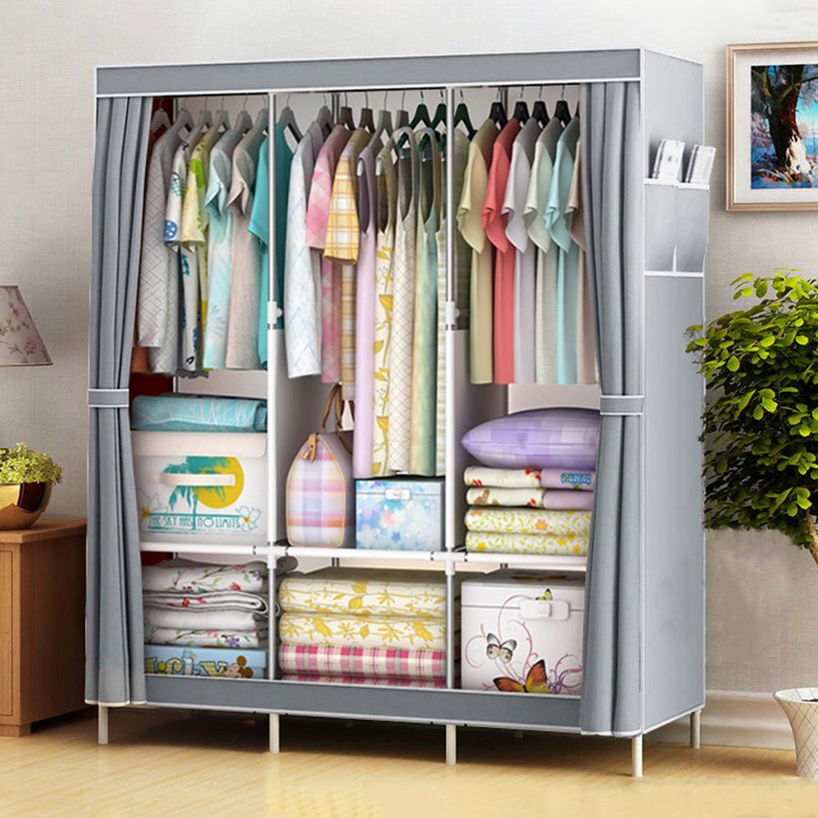 Portable Closet Wardrobe Organizer Storage Rack Quick and Easy to Assemble