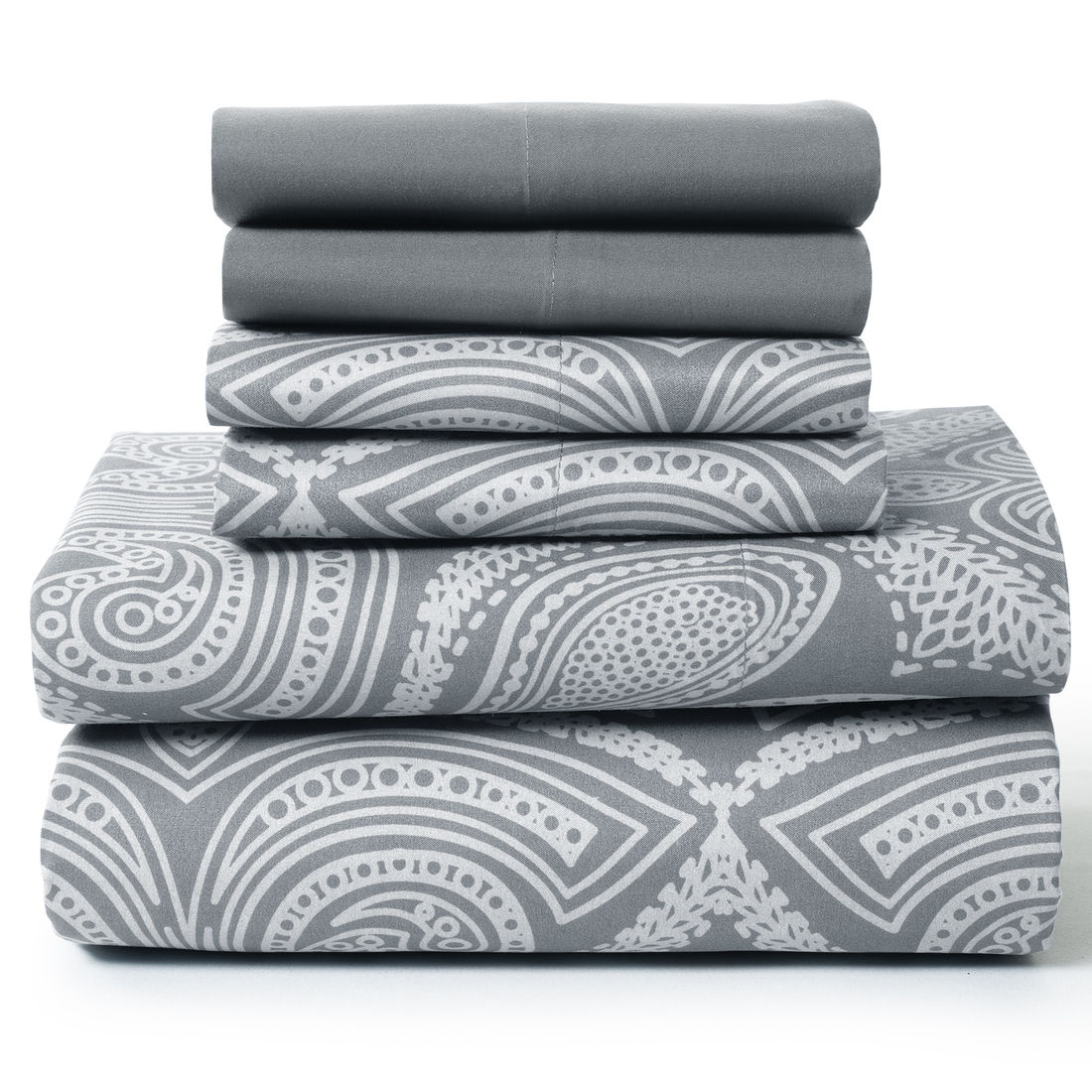 6 Piece Ultra-Soft Microfiber Bed Sheets Set with Flat Sheet, 16 Inches Deep Poc