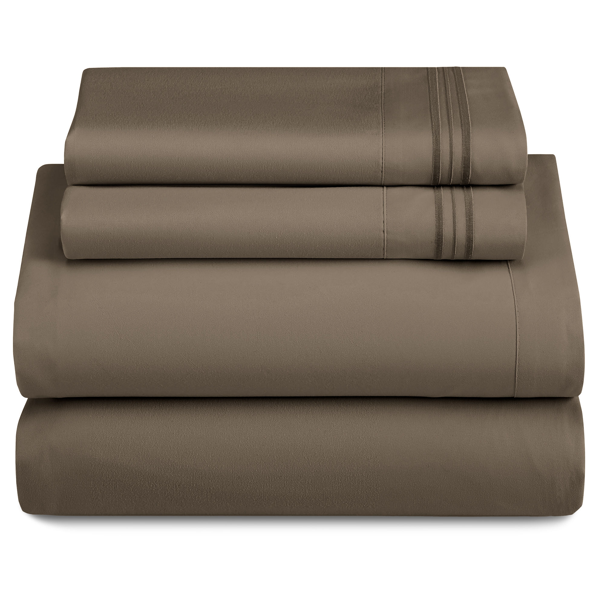 3 Piece Ultra-Soft Microfiber Bed Sheets with Flat Sheet, 16 Inches Deep Pocket