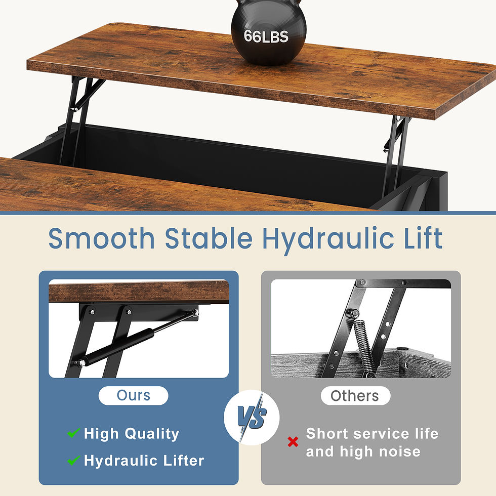 Miniature : 31.5IN Wood Lift Top Coffee Tables