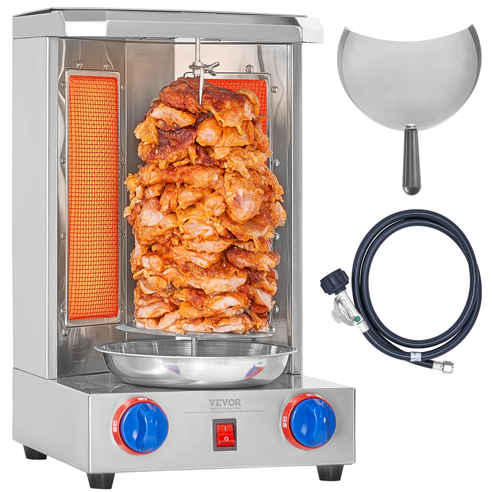 SucceBuy Shawarma Grill Machine13 lbs Chicken Shawarma Cooker Gas Vertical Broil