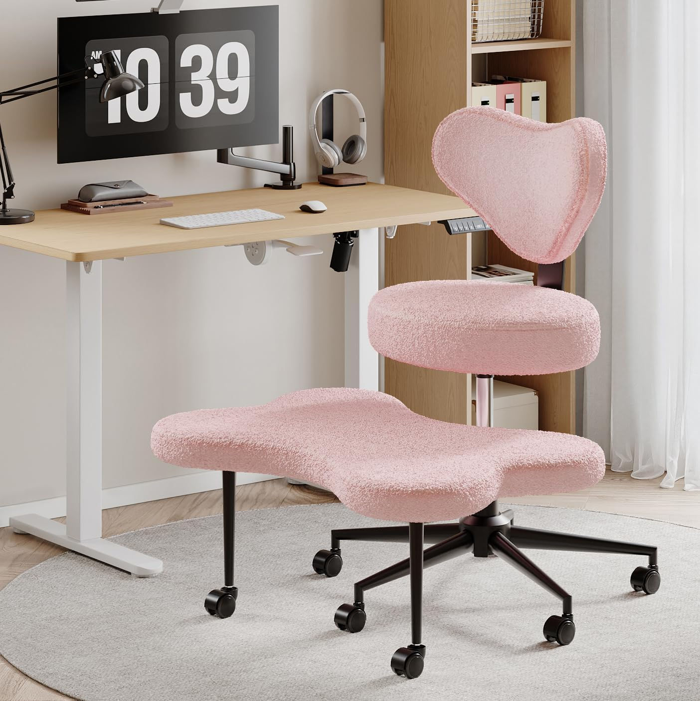Cross Legged Office Chair with Wheels