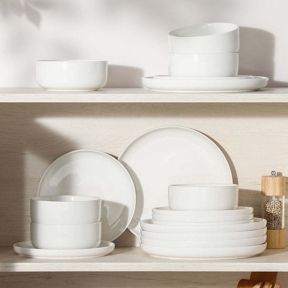 Miniature : 18-Piece Ceramic Porcelain Dinnerware Set for 6
