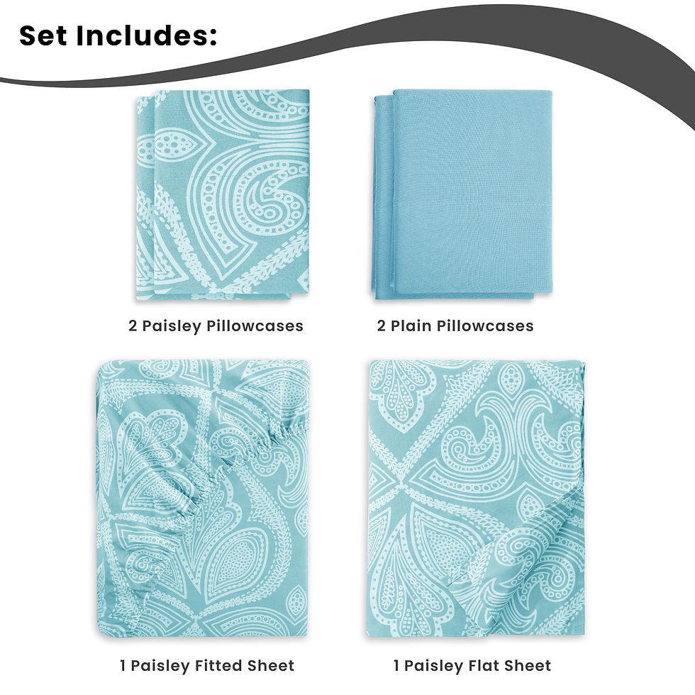 Miniature : 6 Piece Ultra-Soft Microfiber Bed Sheets Set with Flat Sheet, 16 Inches Deep Poc