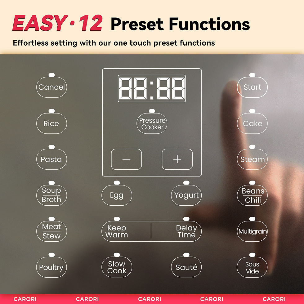 Thumbnail: 12-in-1 Electric Pressure Cooker 8Qt, Stainless Steel Pressure Cooker