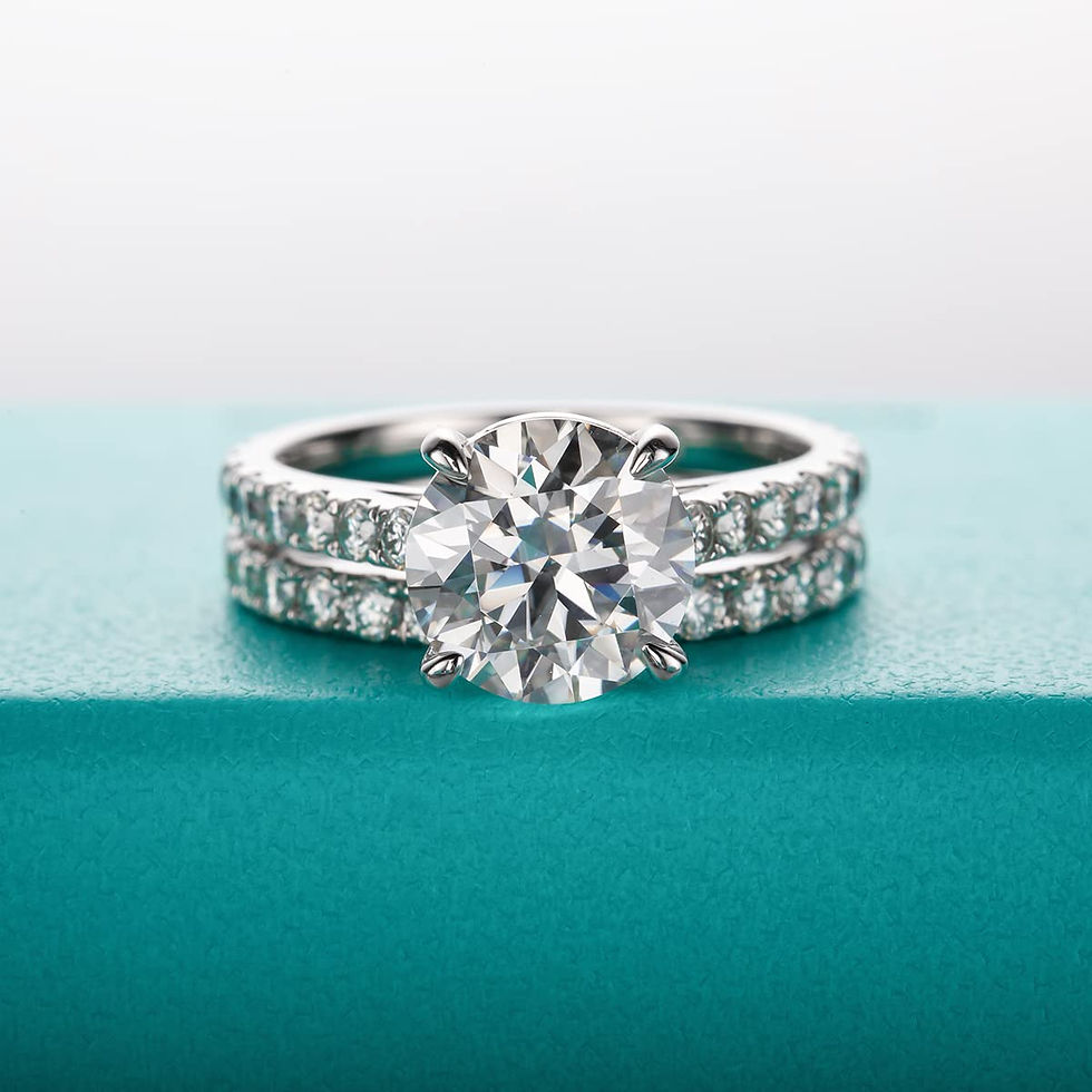 Miniature : 3CT Moissanite Bridal Rings Set with Certificate 