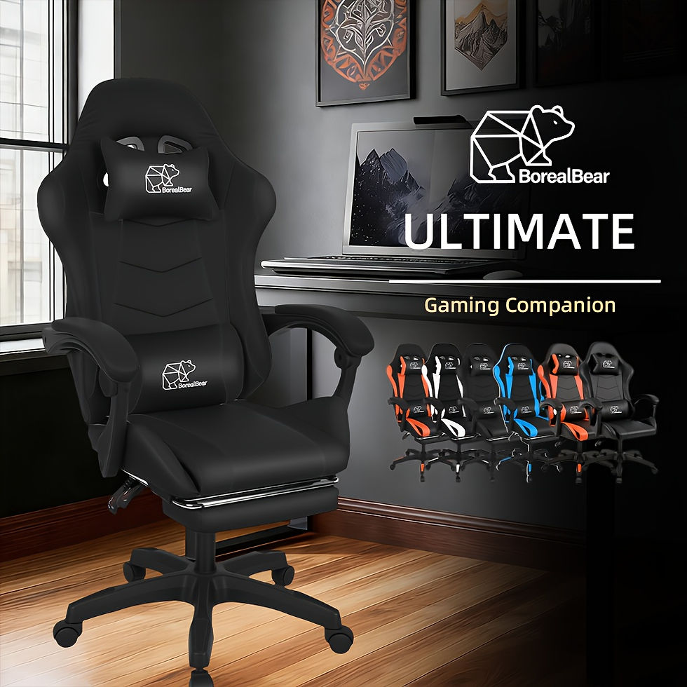 Miniature : Gaming Chair, Ergonomic High Back Reclining PU Leather Computer Chair, with Head