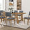 Thumbnail: Sharon 5-piece Rectangular Trestle Base Dining Table Set Blue and Brown