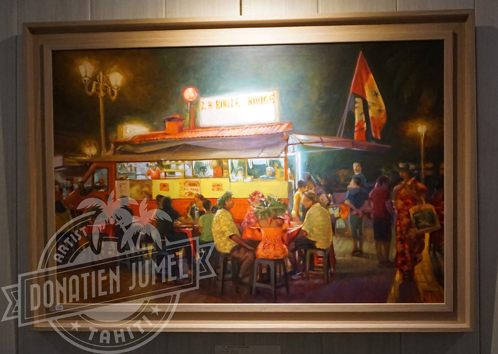 Miniature : Tableau de nuit roulotte de Papeete par l'artiste Donatien Jumel
