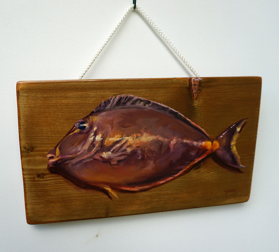 Miniature : Poisson Ume de Polynesie Tahiti tableau accroché peinture de Donatien Jumel