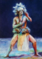 danseur homme tahitien polynesie peinture a vendre Jumel