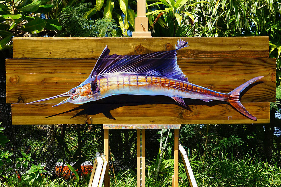 Miniature : Hau repe Espadon voilier Polynesie française peinture a vendre Donatien Jumel