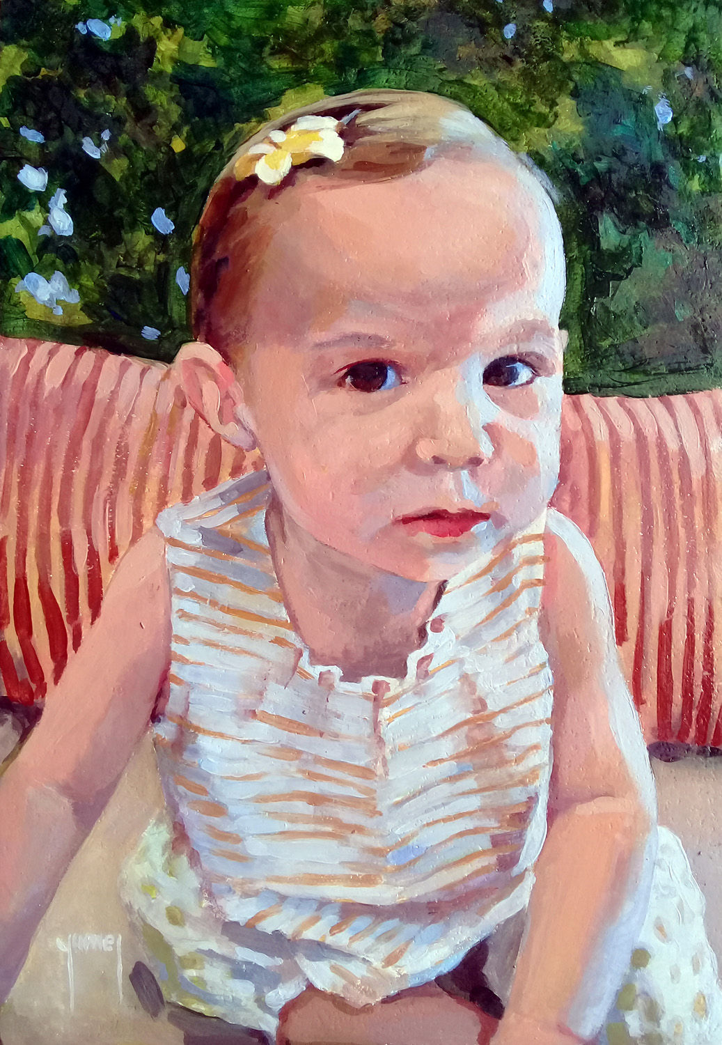 Portrait d enfant en bas age tableau peinture