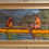 Miniature : tableau encadré d'une pirogue Polynésienne jaune peinture de Donatien Jumel