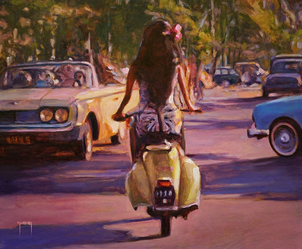 scooter ancienne voiture tahiti front de mer