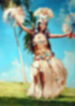 Vahine Danseuse Tahitienne vintage danse tahiti peinture tableau Donatien Jumel