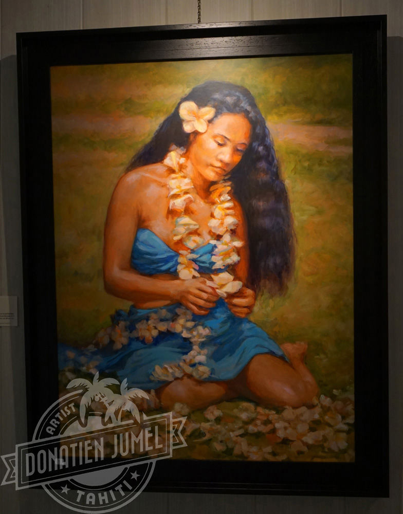 Miniature : Tableau huile sur toile a vendre jolie femme tahitienne