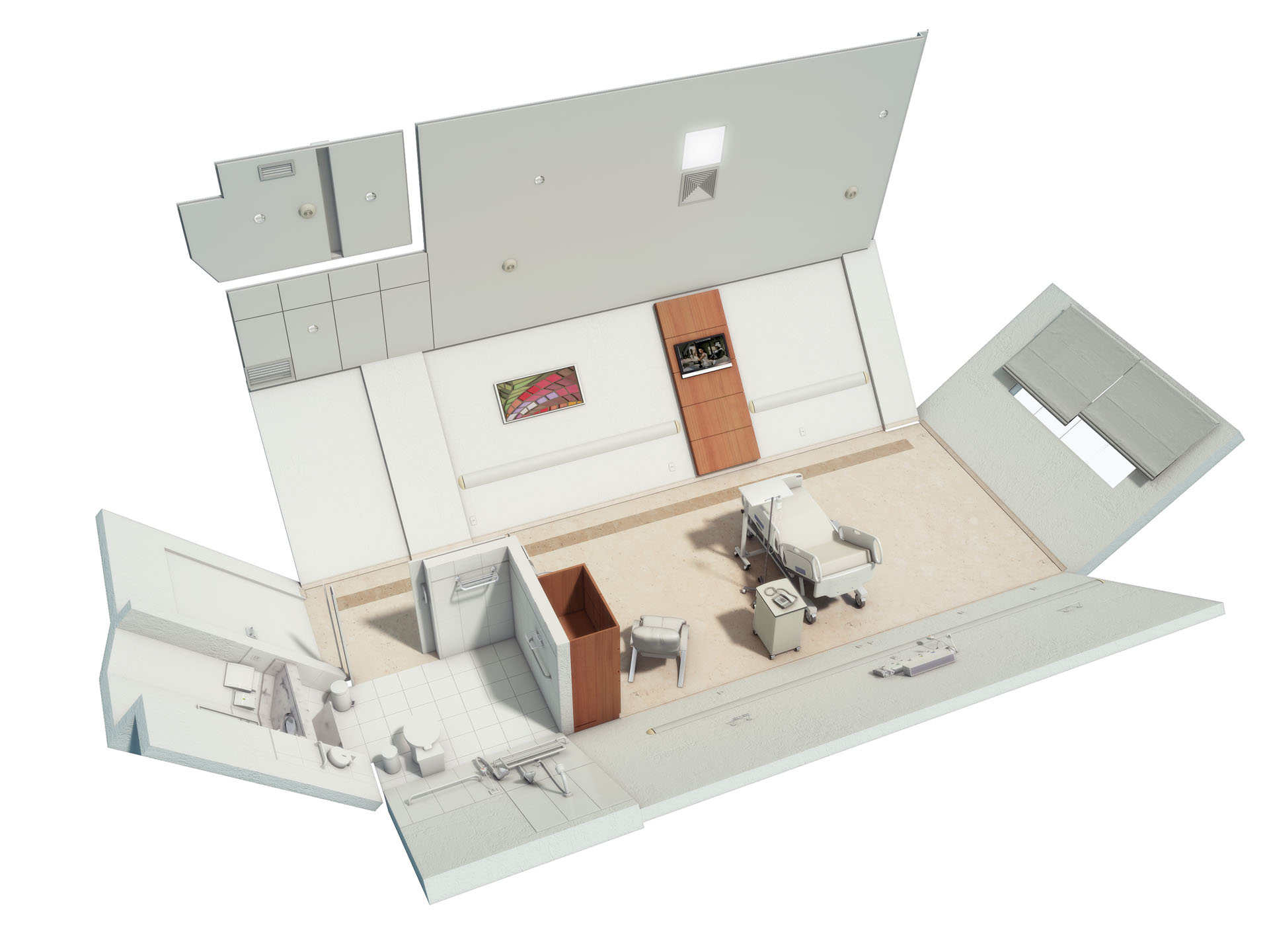 Quarto com um leito — Cubos L+M³