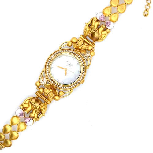 Sonalia Faina Antique Gold Watch Sonalia Jewellers