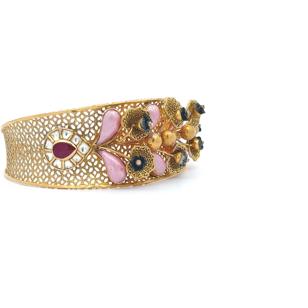 Thumbnail: Gemownaire Suri Antique Gold Kada