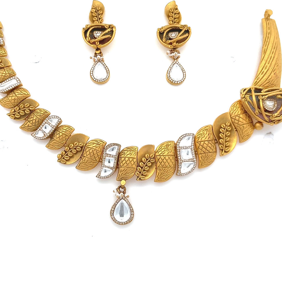 Thumbnail: MBJ Ojaswini Gold Antique Necklace