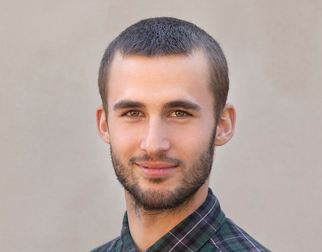 Young Man with Checkerd Shirt