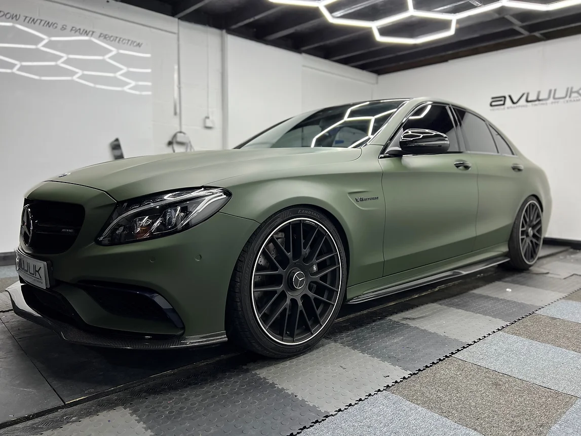 Mercedes C63 Wrapped Matte Green.webp