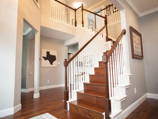 Circle C full-house remodel—bright open-concept living area with shiplap accents and recessed lighting, modern Austin home r