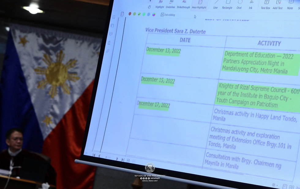 Knights of Rizal Event Surfaces in Sara Duterte Confidential Fund Records