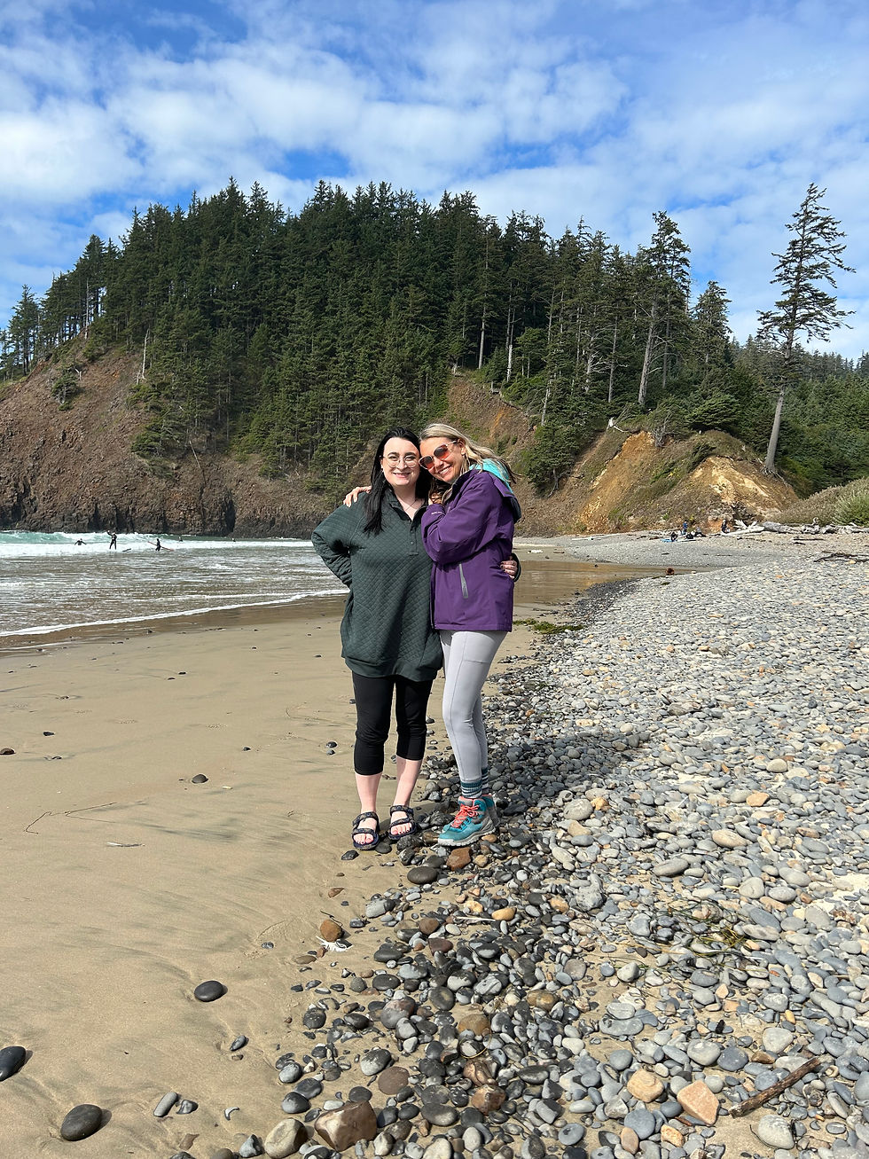 Two women on a beach