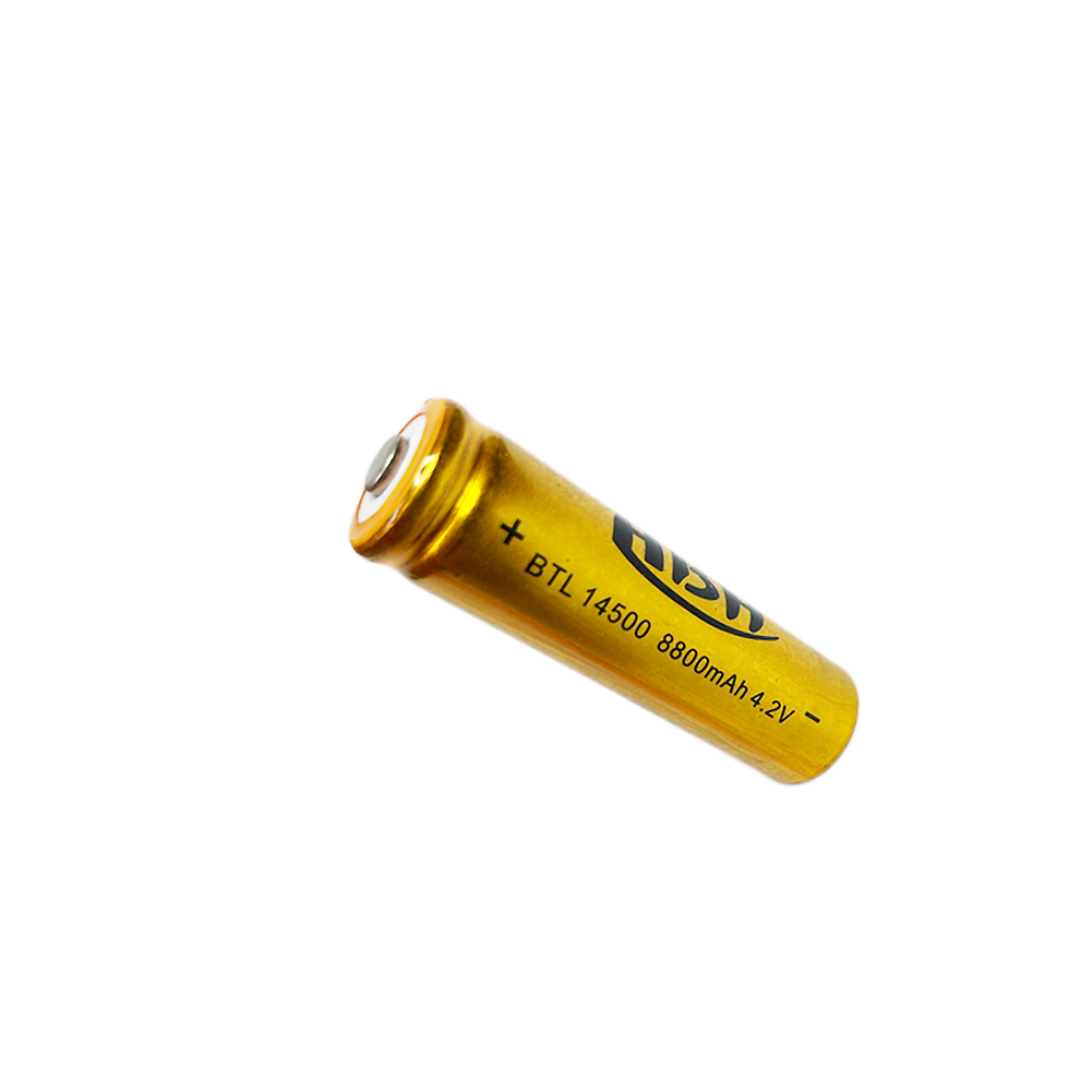 01 bateria 14500 4.2V 650mAh recarregável