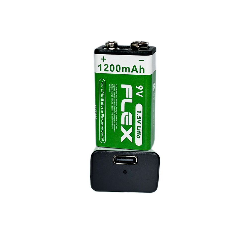 Miniatura: Bateria 9V recarregável carga direta via USB-C