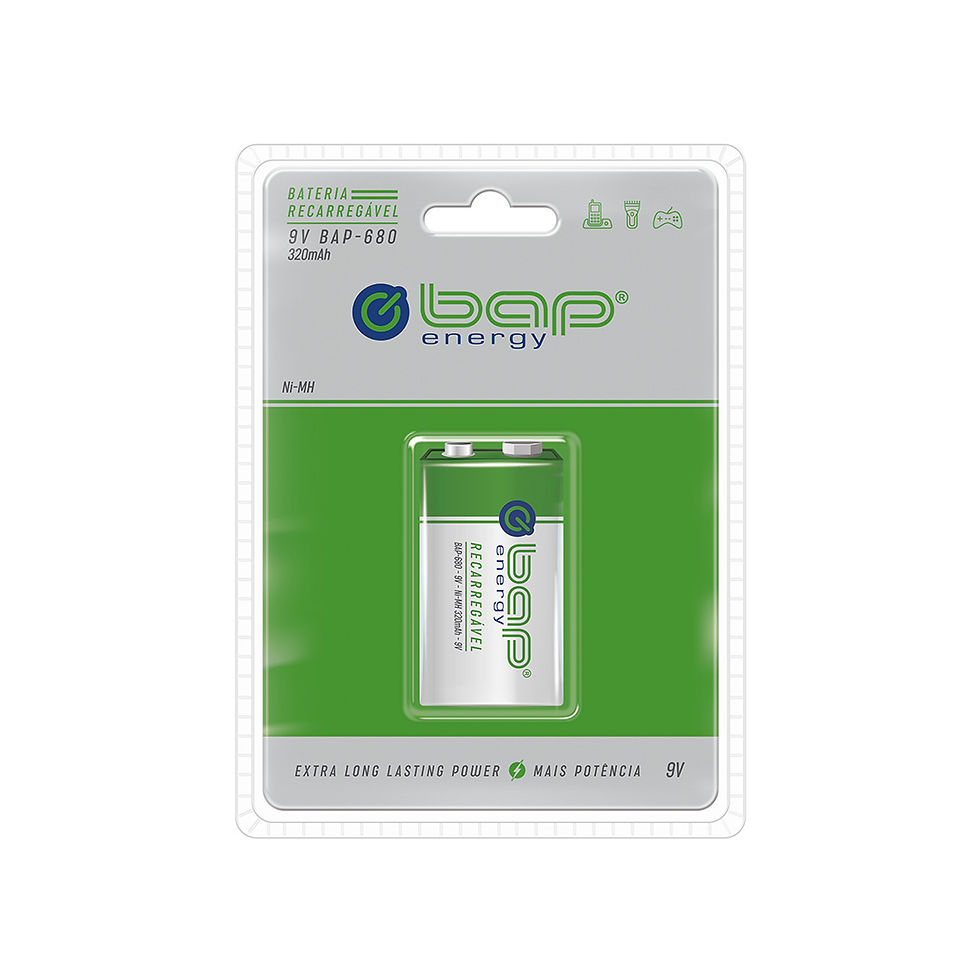 Bateria recarregavél 9V 320mAh BAP