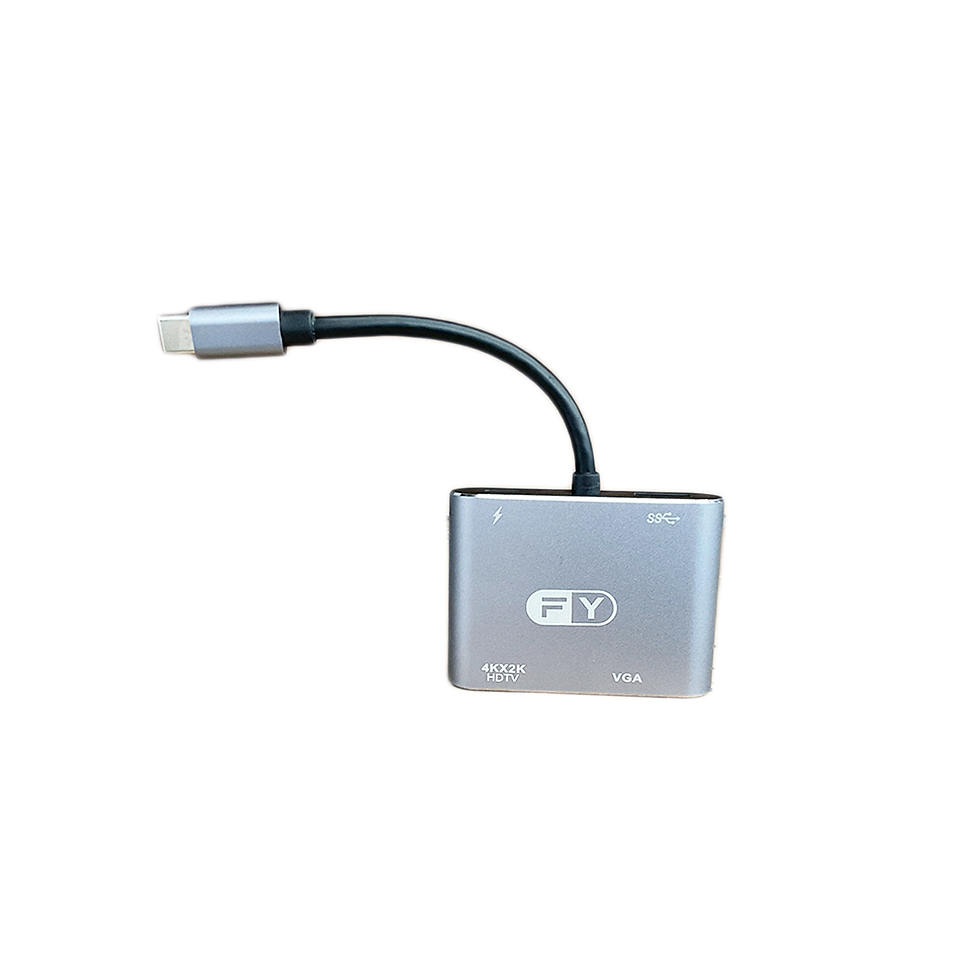 Adaptador USB Type-C 4 em 1 HDMI VGA USB-A 3.0