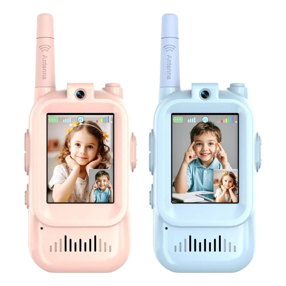 Par de Walkie Talkie Infantil Com Câmera e Chamada de Vídeo (Recarregável)