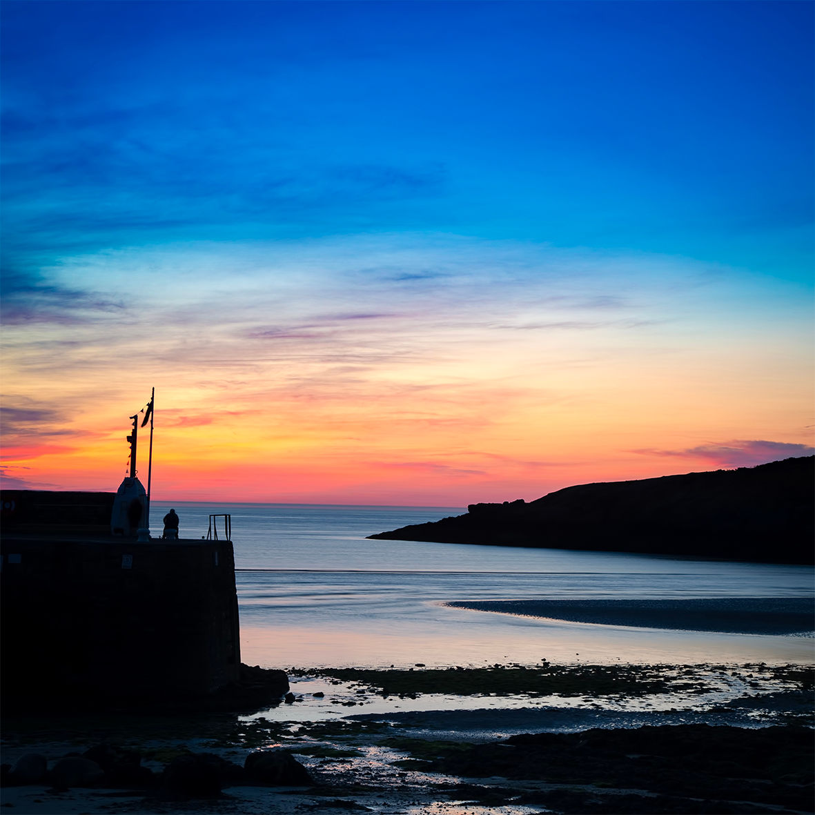 Anglesey Harbour Sunset Tile Size