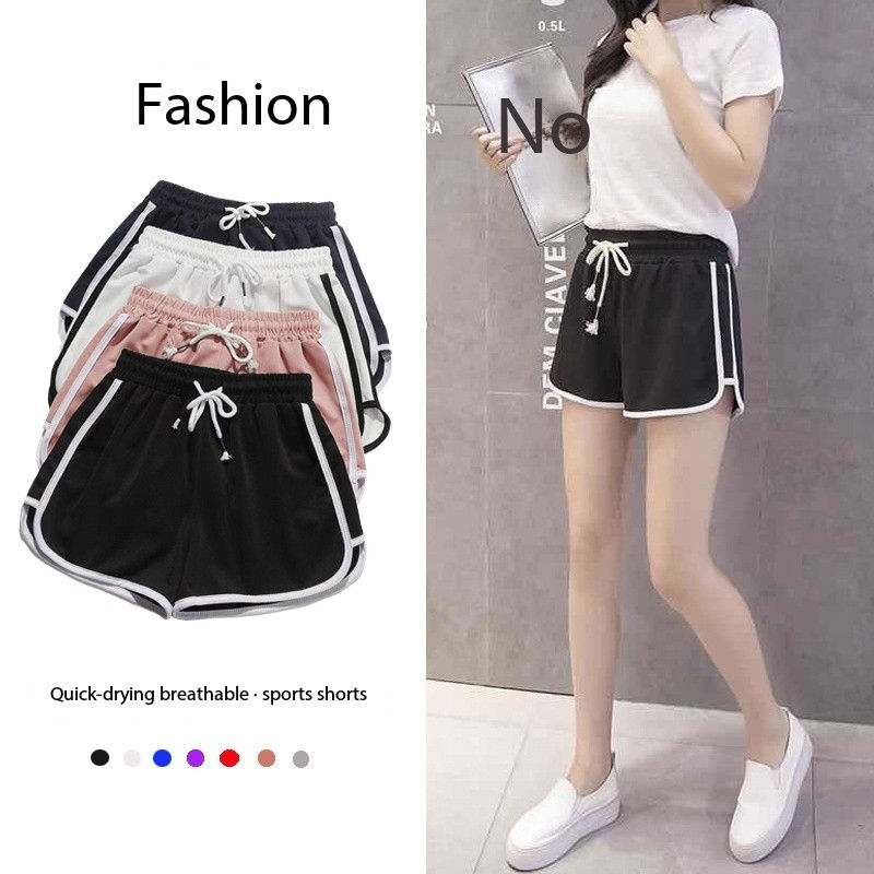 Women yoga Shorts Summer outer wear mid-waist casual loose straight pants lady s