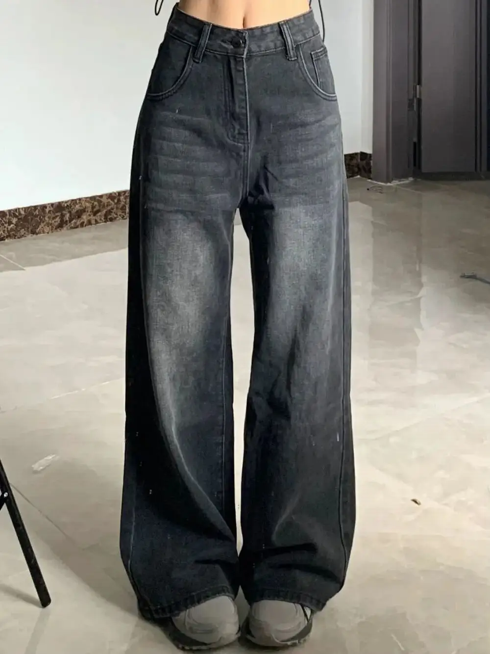 High-Waisted Slimming Jeans for Women Loose-Fit Straight-Leg Bell Bottoms Plus-S