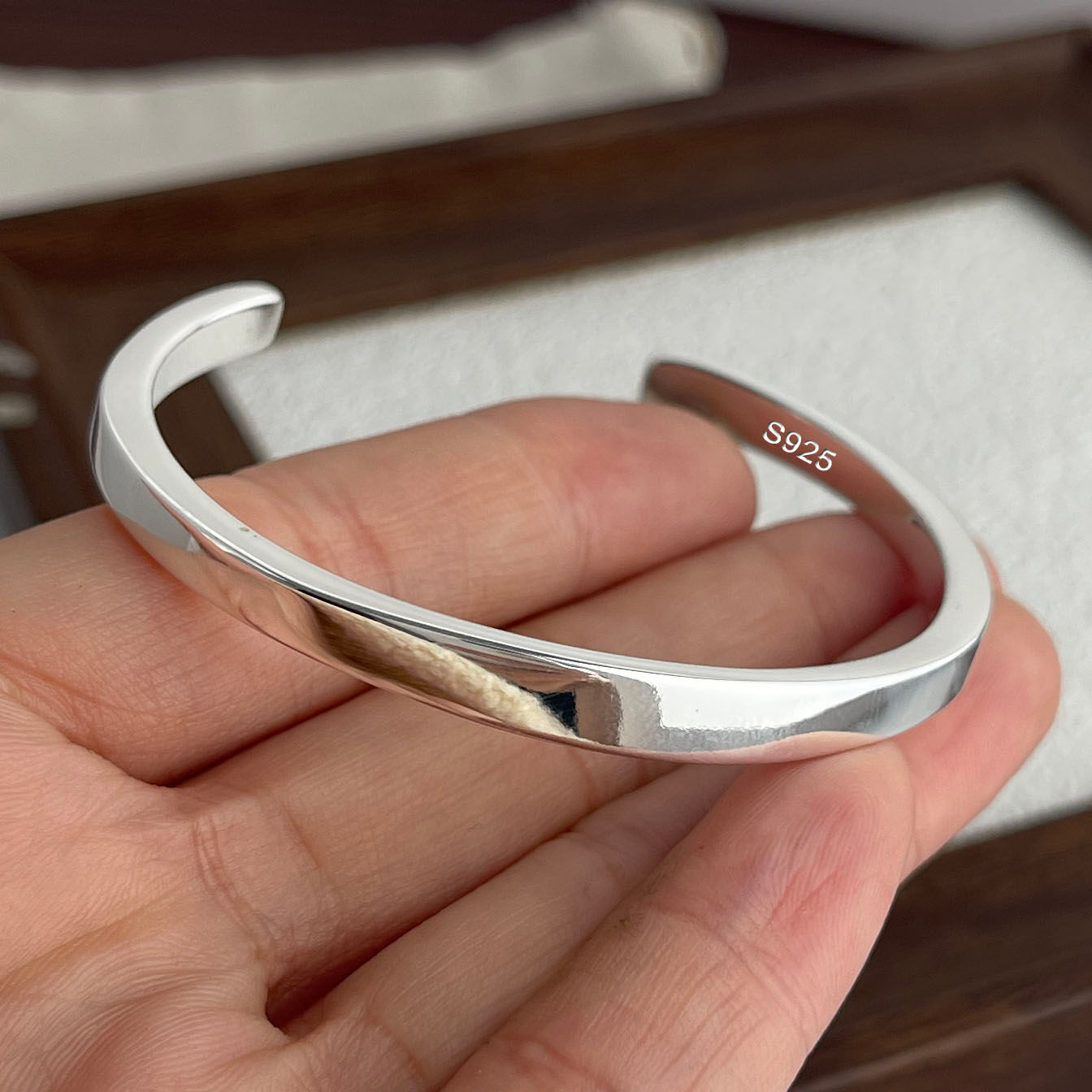 925 Sterling Silver Bracelets for Women Men String Accessories Trend Vintage Nar
