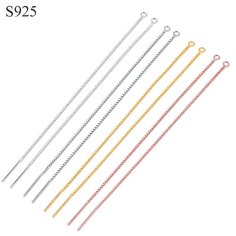 9cm Genuine Real Pure Solid 925 Sterling Silver Earring Line Thread Dangle Earri