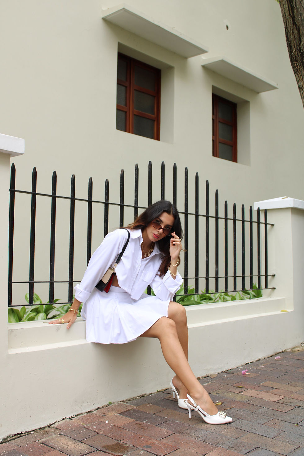 Miniatura: Falda Short Blanca Vuelo