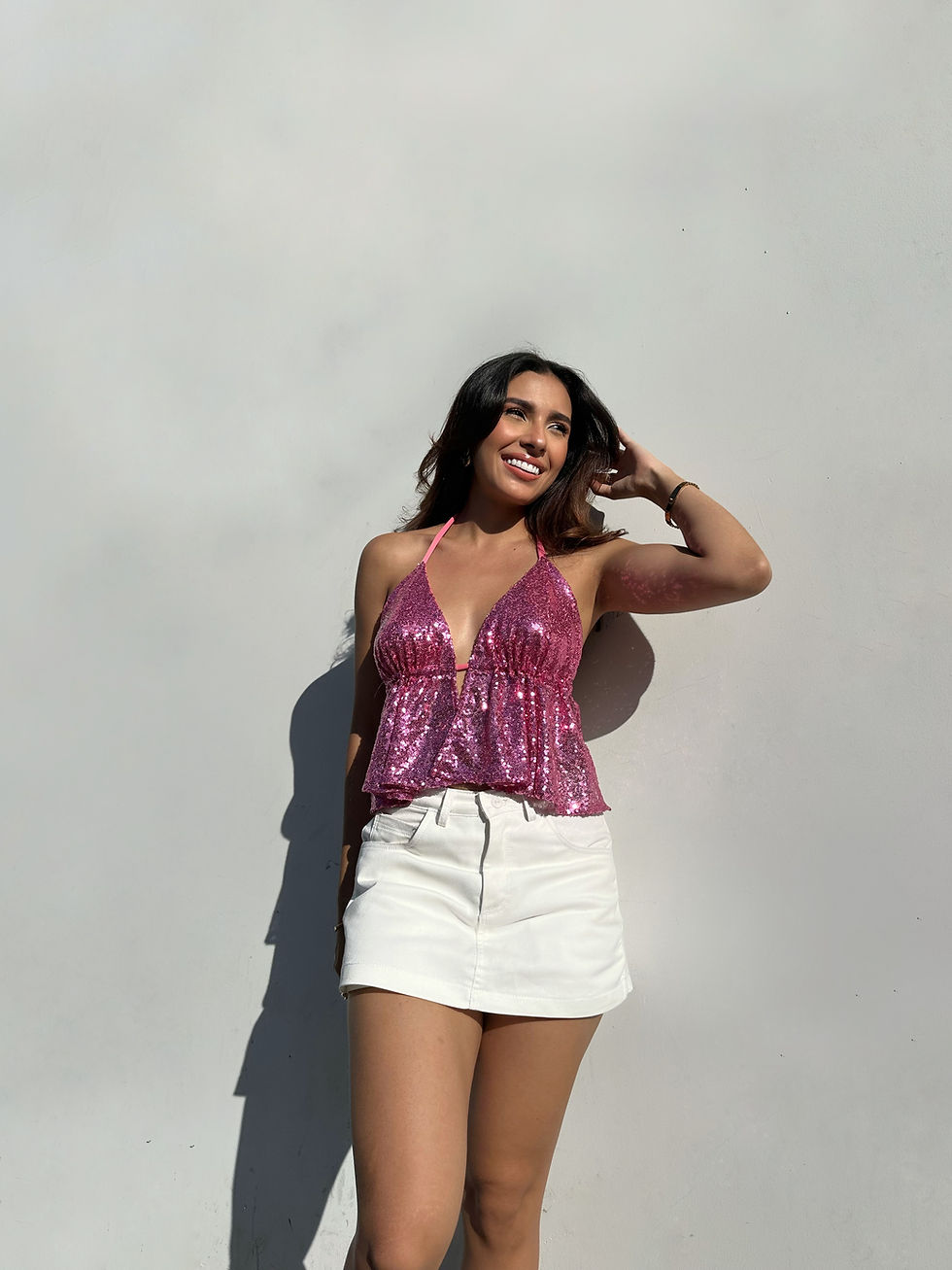 Miniatura: Falda Short Mini Drill Blanca