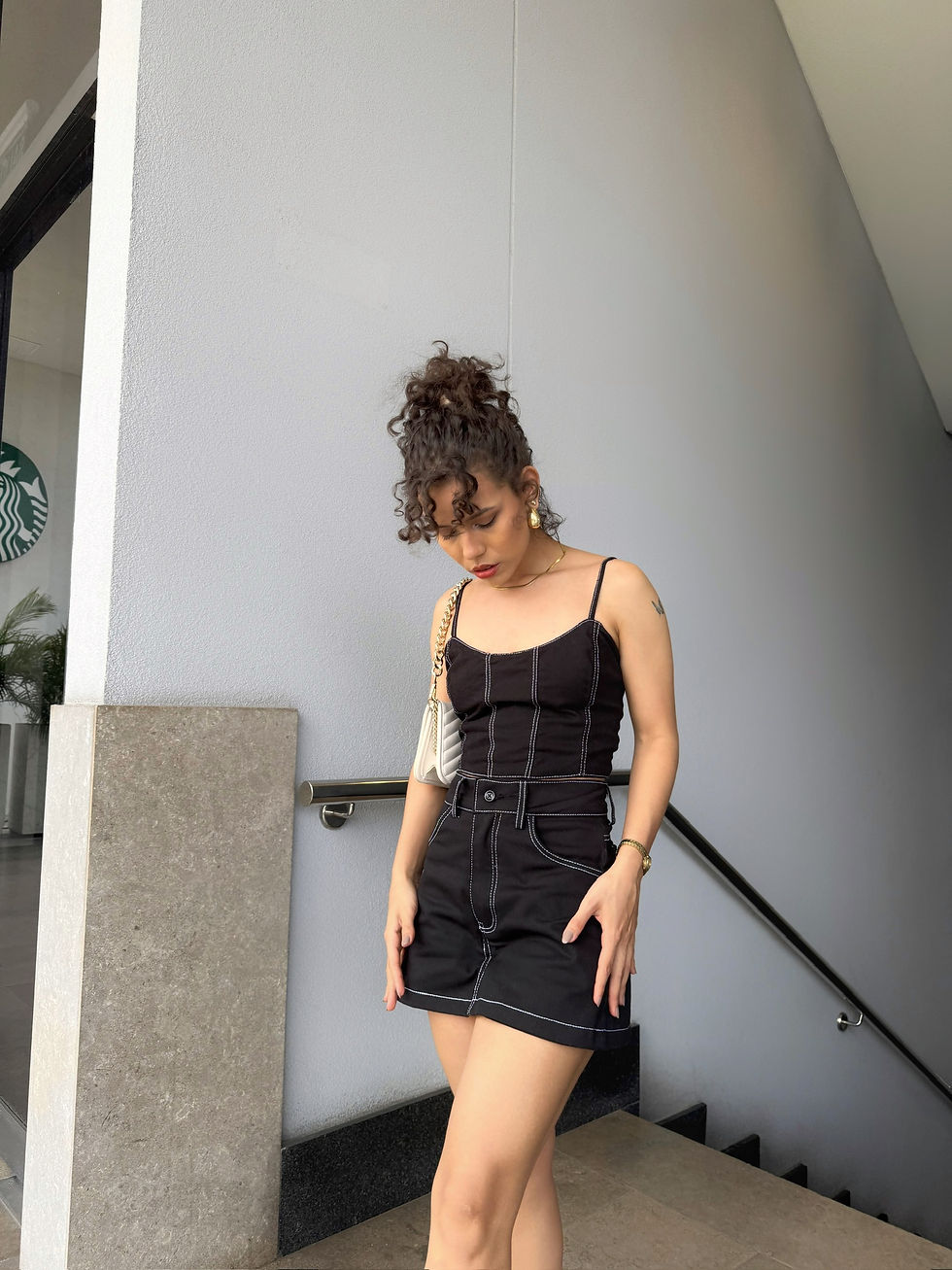 Miniatura: Falda Short Mini Drill Negra