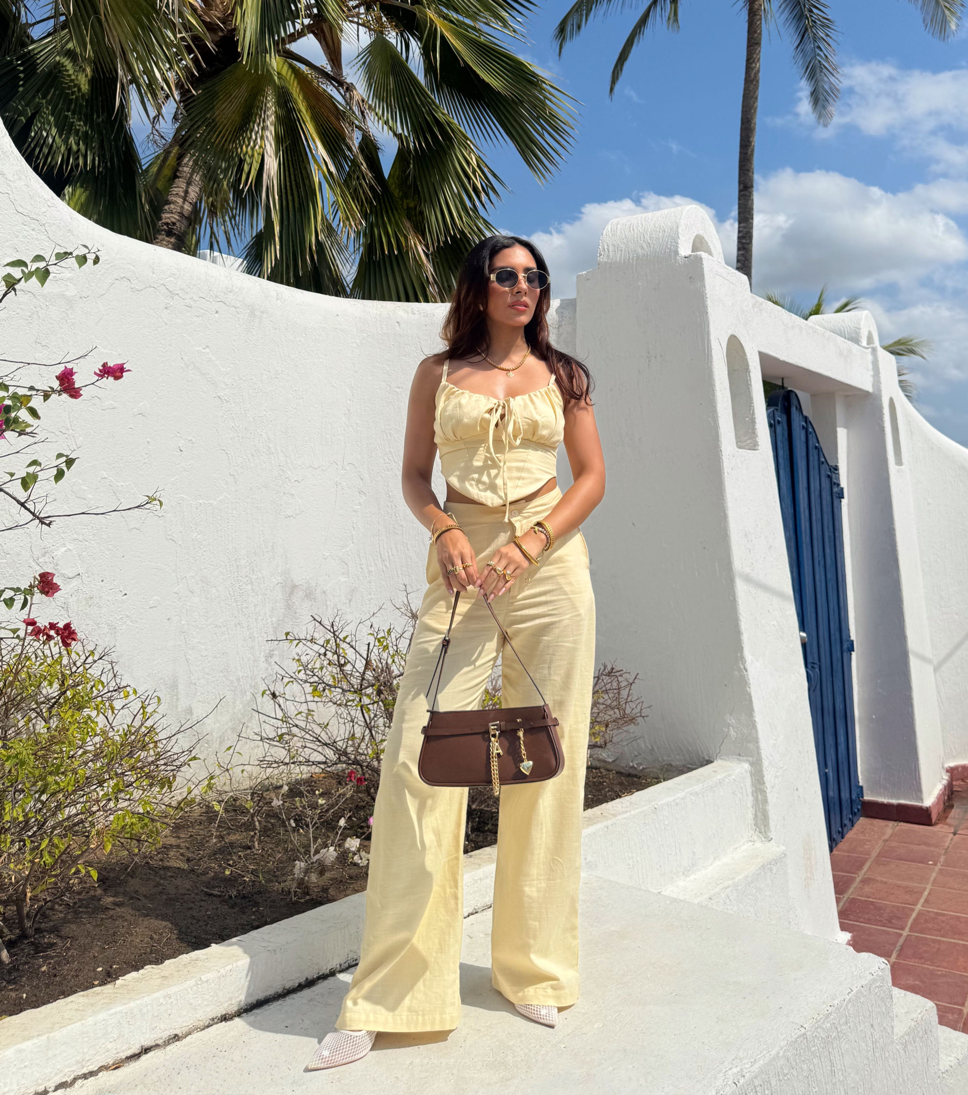 Pantalon Lino Amarillo Pastel