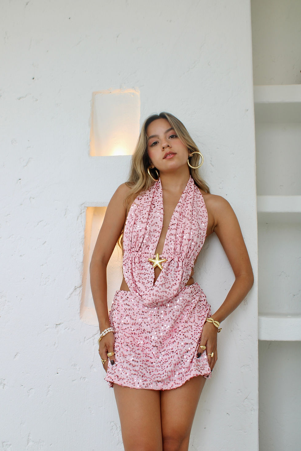 Miniatura: Falda Short Shine Rosa