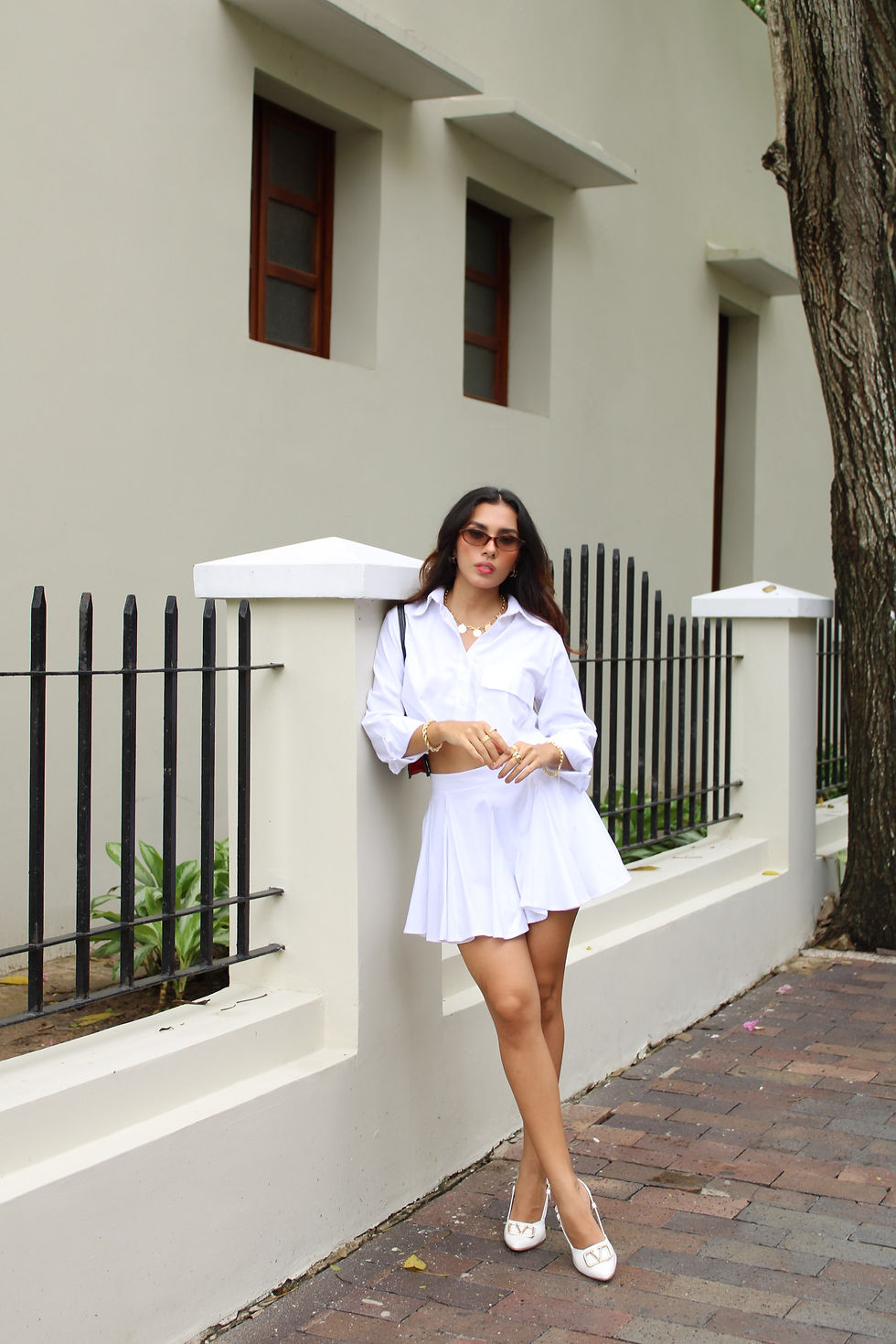 Miniatura: Falda Short Blanca Vuelo